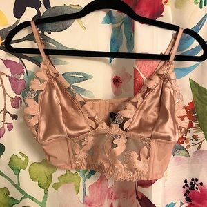 VS Satin Pink Floral Bra